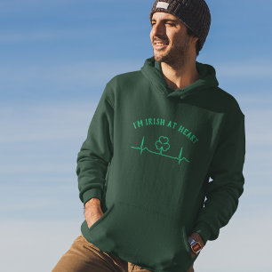 Veste À Capuche Sweat-shirt St Patricks Day Heartbeat avec Texte P