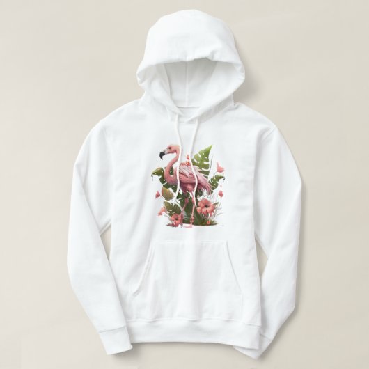 Veste À Capuche Sweatshirt à capuche Flamant Rose (Design devant)