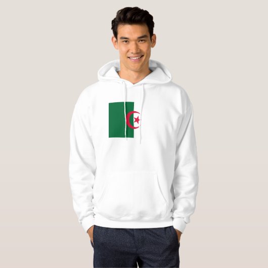 Veste À Capuche Sweatshirt à capuchon avec drapeau d'Algérie (Devant entier)