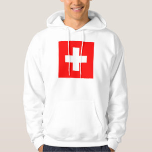 Veste À Capuche Sweatshirt à capuchon avec drapeau de la Suisse