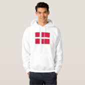 Veste À Capuche Sweatshirt à capuchon avec drapeau du Danemark (Devant entier)