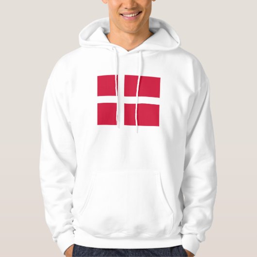Veste À Capuche Sweatshirt à capuchon avec drapeau du Danemark (Devant)