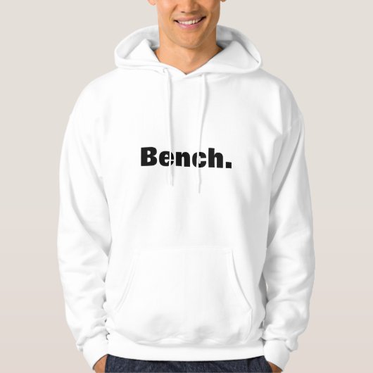Veste À Capuche Sweatshirt à capuchon blanc montrant le "banc. " (Devant)