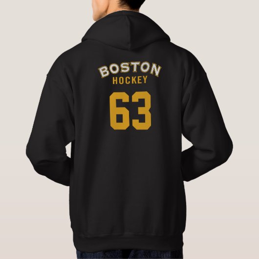 Veste À Capuche Sweatshirt à capuchon de noir d'hockey de Boston (Dos)
