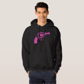 Veste À Capuche Sweatshirt à capuchon de pistolet rose (Devant entier)