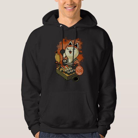 Veste À Capuche Sweatshirt de chat Sushi Master (Devant)
