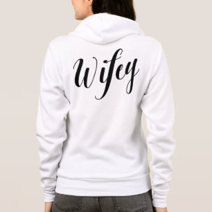 Veste À Capuche Sweatshirt de script noir Wifey