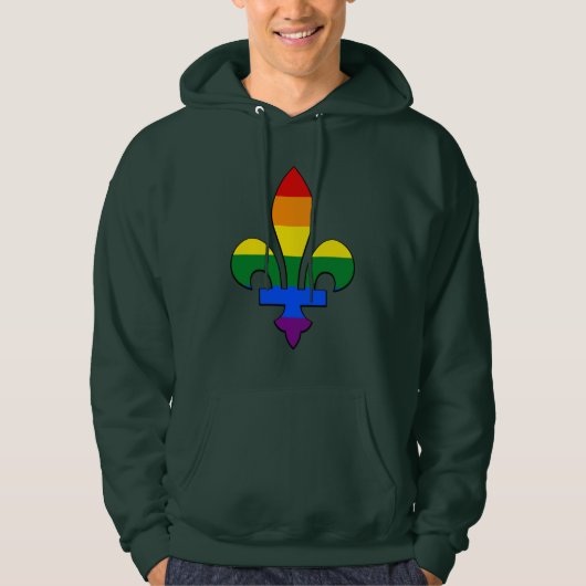 Veste À Capuche SWEATSHIRT LGBT de la fleur de lis (Devant)