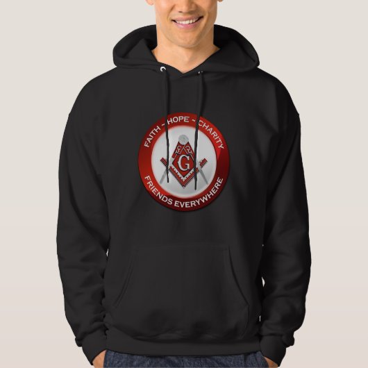 Veste À Capuche Sweatshirt Maçonnique - Rouge (Devant)