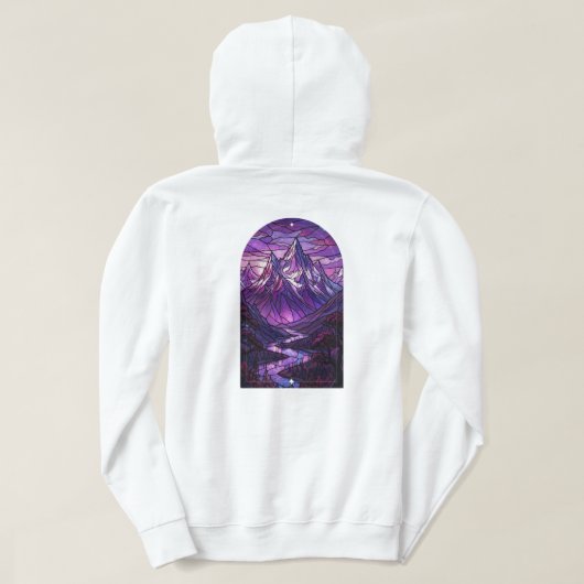 Veste À Capuche Sweatshirt Montagne Vitrail (Design dos)