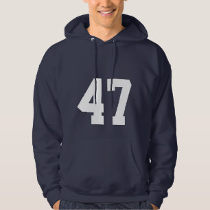 Veste À Capuche Sweatshirt Navy Bleu Minimaliste Numéro 47