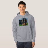 Veste À Capuche Sweatshirt noir et bronzage de teckel de chiot (Devant entier)