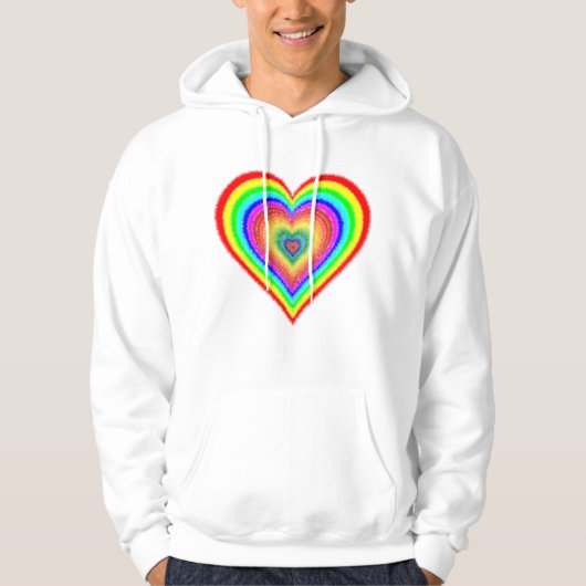 Veste À Capuche Symbole d'amour arc-en-ciel Saint-Valentin-25543 (Devant)