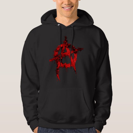 Veste À Capuche Symbole d'anarchie graffiti rouge (Devant)