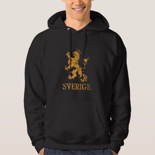 Veste À Capuche Symbole de lion Sverige Suède Pride suédoise (Devant)