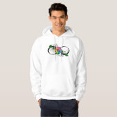 Veste À Capuche Symbole d'infini avec Rose arc-en-ciel (Devant entier)