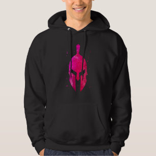 Veste À Capuche Symbole du casque de gladiateur Pink Spartan Girl