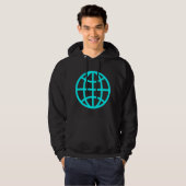 Veste À Capuche Symbole du monde - Cyan (Devant entier)