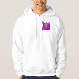 Veste À Capuche SYMBOLE VÉTÉRINAIRE D'OR CADUCE, Vagues Fuchsia Ro