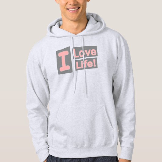 Veste À Capuche Sympa Conception "Love Life". Commandez dès mainte (Devant)