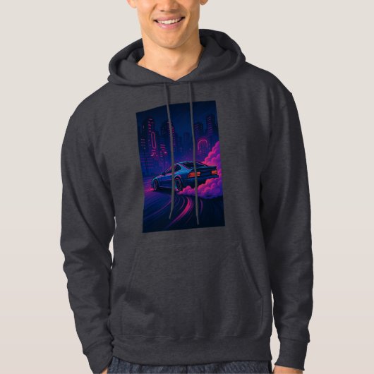 Veste À Capuche Symphonie de circuit néon (Devant)