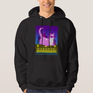 Veste À Capuche Synthétiseur vintage Synthétiseur Cat Retro Synth 