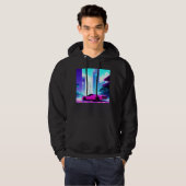 Veste À Capuche Synthwave voiture dérapage retrowave futuresynth s (Devant entier)