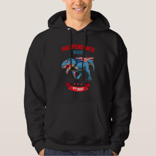 Veste À Capuche T Rex Dinosaur Avec Drapeau Américain Et Sunglass 