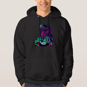Veste À Capuche T Rex Dinosaure DJ Disque Techno Musique Tyrannosa
