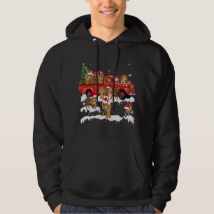 Veste À Capuche T-rex équitation Camion Rouge Arbre de Noël Croire