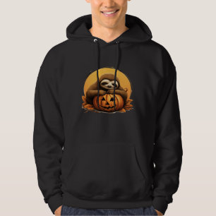 Veste À Capuche T-Shi Classique Paresseux Endormi et Citrouille d'