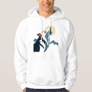 Veste À Capuche T-shirt à capuche Loup hurlant à la Lune – Libérez