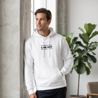 Veste À Capuche T-shirt à capuche minimaliste blanc Low Key | Prop