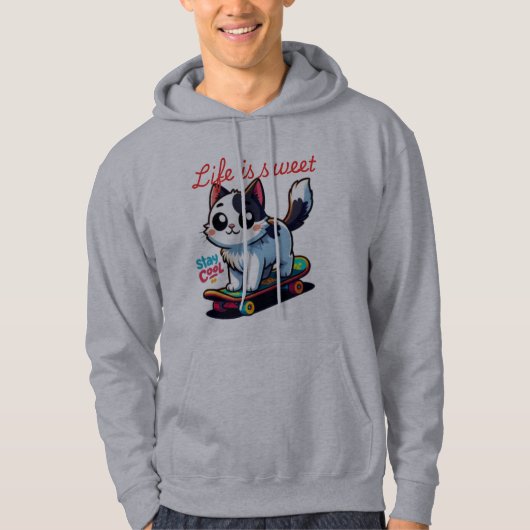 Veste À Capuche T-shirt chat Cool mignon (Devant)