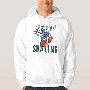 Veste À Capuche T-Shirt de skateboard à squelette Street Art de