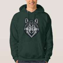 T-shirt graphique tête de loup solitaire féroce