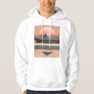 Veste À Capuche "T-shirt minimaliste d'évasion de montagne Boho"