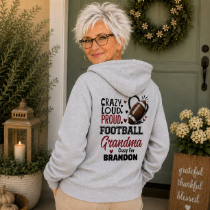 Veste À Capuche T-shirt pour grand-mère de football bruyante et fi