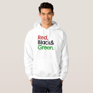 Veste À Capuche T-Shirt Rouge, Noir et Vert-Américain Africain