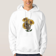T-Shirt skull and sunflowers