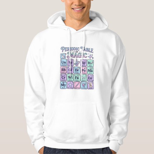 Veste À Capuche Table périodique licorne de magie conception graph (Devant)