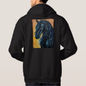 Veste À Capuche Tableau de Cheval Noir (Dos)
