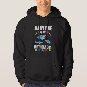 Veste À Capuche Tante de la fête d'anniversaire du petit requin