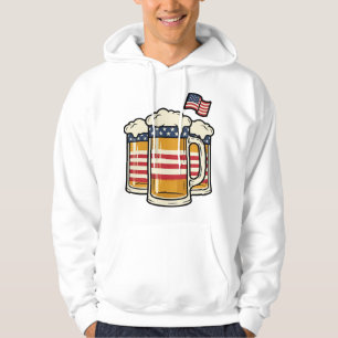Veste À Capuche Tasse à bière patriotique design vectoriel vintage