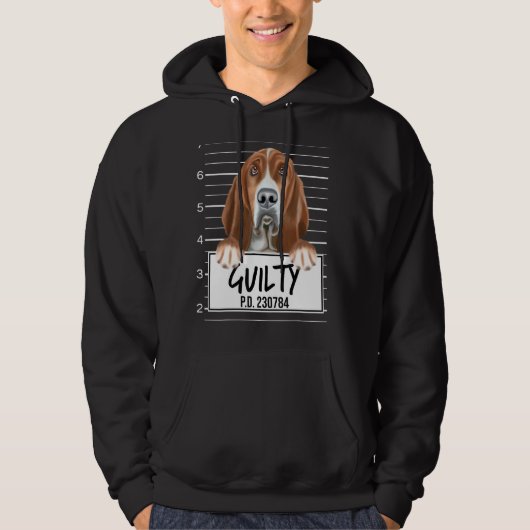 Veste À Capuche Tasse Basset Hound Chien Coupable (Devant)