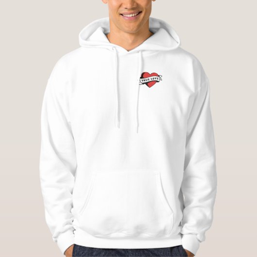 Veste À Capuche Tatouage de cœur de véritable amour | Conception d (Devant)