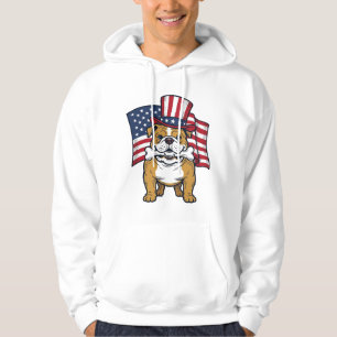 Veste À Capuche Taurillon Patriotique Avec Drapeau Vector Design_1