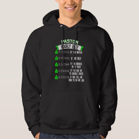 Veste À Capuche Taux horaire du pasteur (Devant)