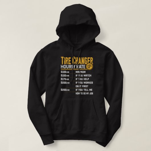 Veste À Capuche Taux horaire du technicien en pneumatiques (Design devant)