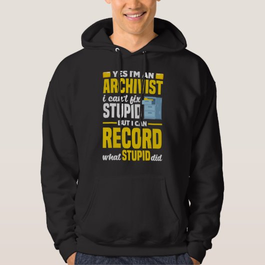 Veste À Capuche Technicien De Bibliothèque D'Archiviste Oui Je Sui (Devant)